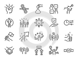 Soft skill icon set. Included the icons as personalities, personal skill, work, mindset, and more.